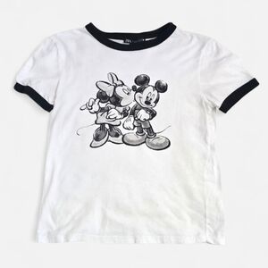 ZARA Disney Mickey And Minnie Mouse Cropped Tee Small